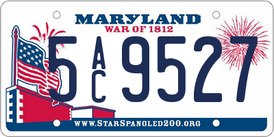 MD license plate 5AC9527