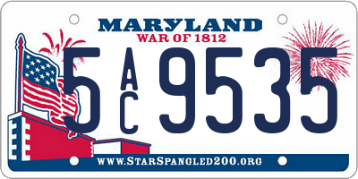 MD license plate 5AC9535