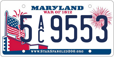 MD license plate 5AC9553