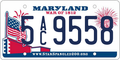 MD license plate 5AC9558