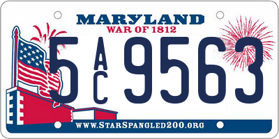 MD license plate 5AC9563