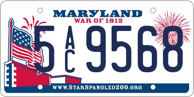 MD license plate 5AC9568