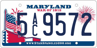 MD license plate 5AC9572