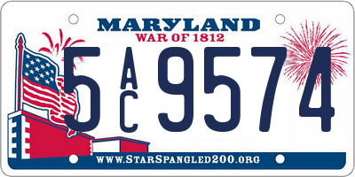 MD license plate 5AC9574
