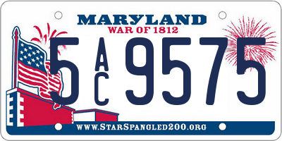 MD license plate 5AC9575