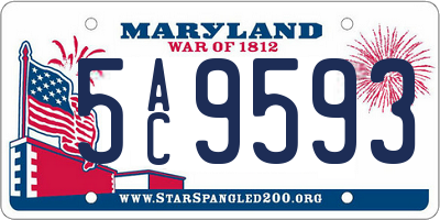 MD license plate 5AC9593