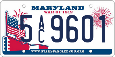 MD license plate 5AC9601
