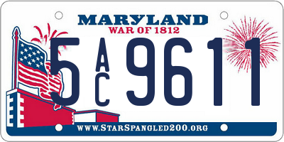 MD license plate 5AC9611