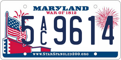 MD license plate 5AC9614