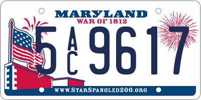 MD license plate 5AC9617