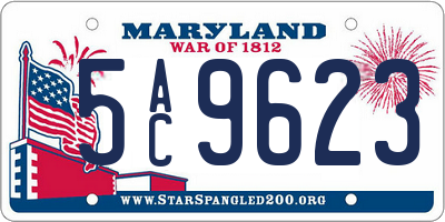 MD license plate 5AC9623