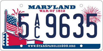 MD license plate 5AC9635