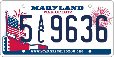 MD license plate 5AC9636