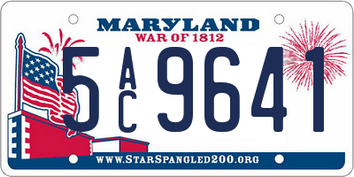 MD license plate 5AC9641