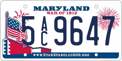 MD license plate 5AC9647