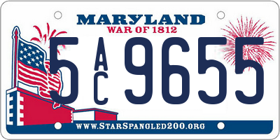 MD license plate 5AC9655