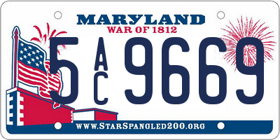 MD license plate 5AC9669