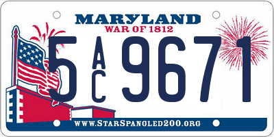 MD license plate 5AC9671