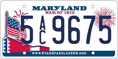 MD license plate 5AC9675