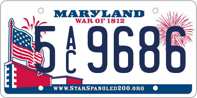 MD license plate 5AC9686