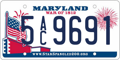 MD license plate 5AC9691