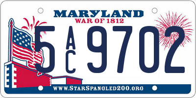 MD license plate 5AC9702