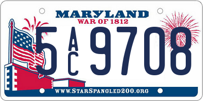 MD license plate 5AC9708
