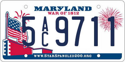 MD license plate 5AC9711