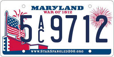 MD license plate 5AC9712