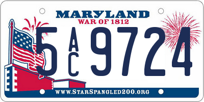 MD license plate 5AC9724