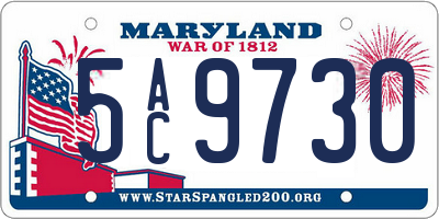 MD license plate 5AC9730