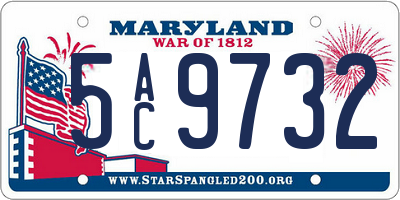 MD license plate 5AC9732