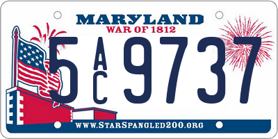 MD license plate 5AC9737