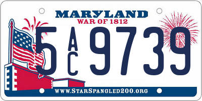 MD license plate 5AC9739