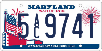 MD license plate 5AC9741