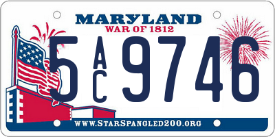 MD license plate 5AC9746
