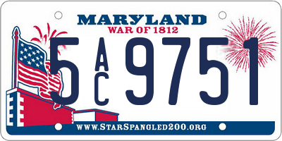 MD license plate 5AC9751