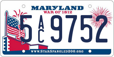 MD license plate 5AC9752