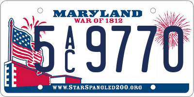 MD license plate 5AC9770