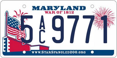 MD license plate 5AC9771