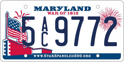 MD license plate 5AC9772