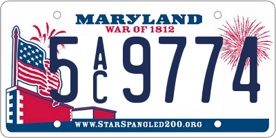 MD license plate 5AC9774