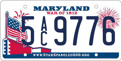 MD license plate 5AC9776