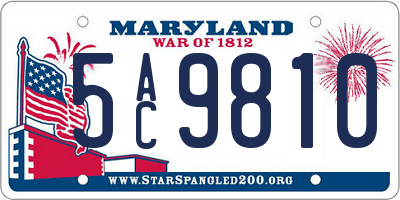 MD license plate 5AC9810