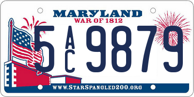 MD license plate 5AC9879