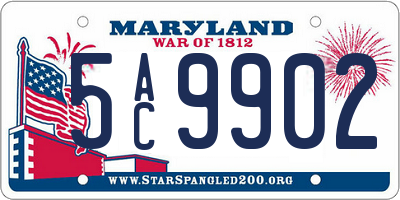 MD license plate 5AC9902