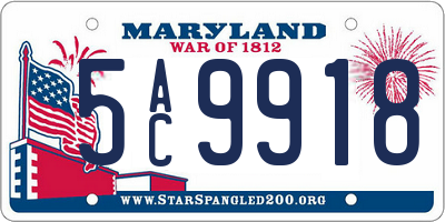 MD license plate 5AC9918