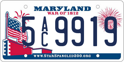 MD license plate 5AC9919