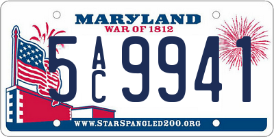 MD license plate 5AC9941