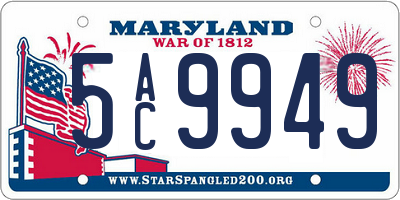 MD license plate 5AC9949